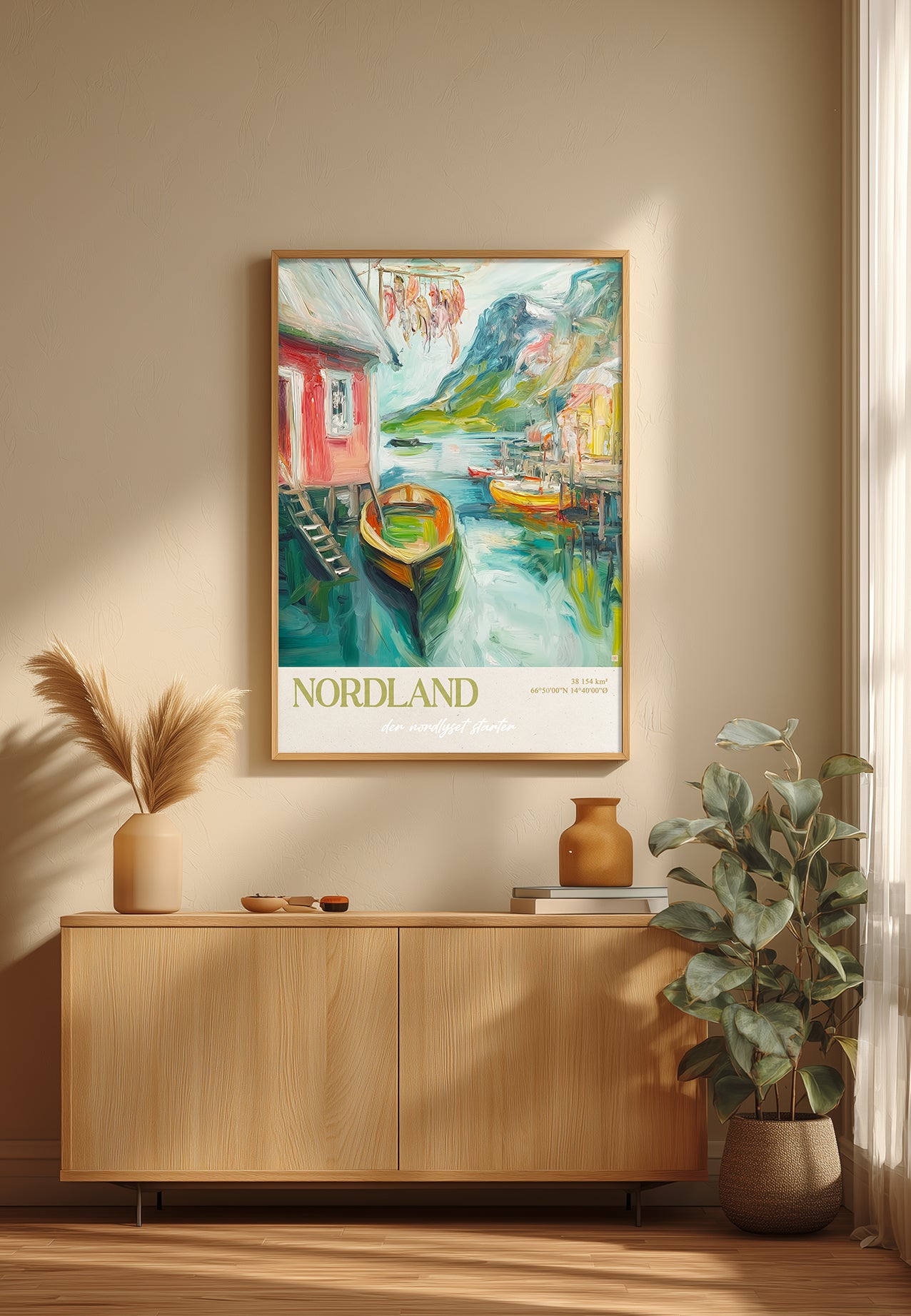 Nordland - der nordlyset starter | Kunstplakat