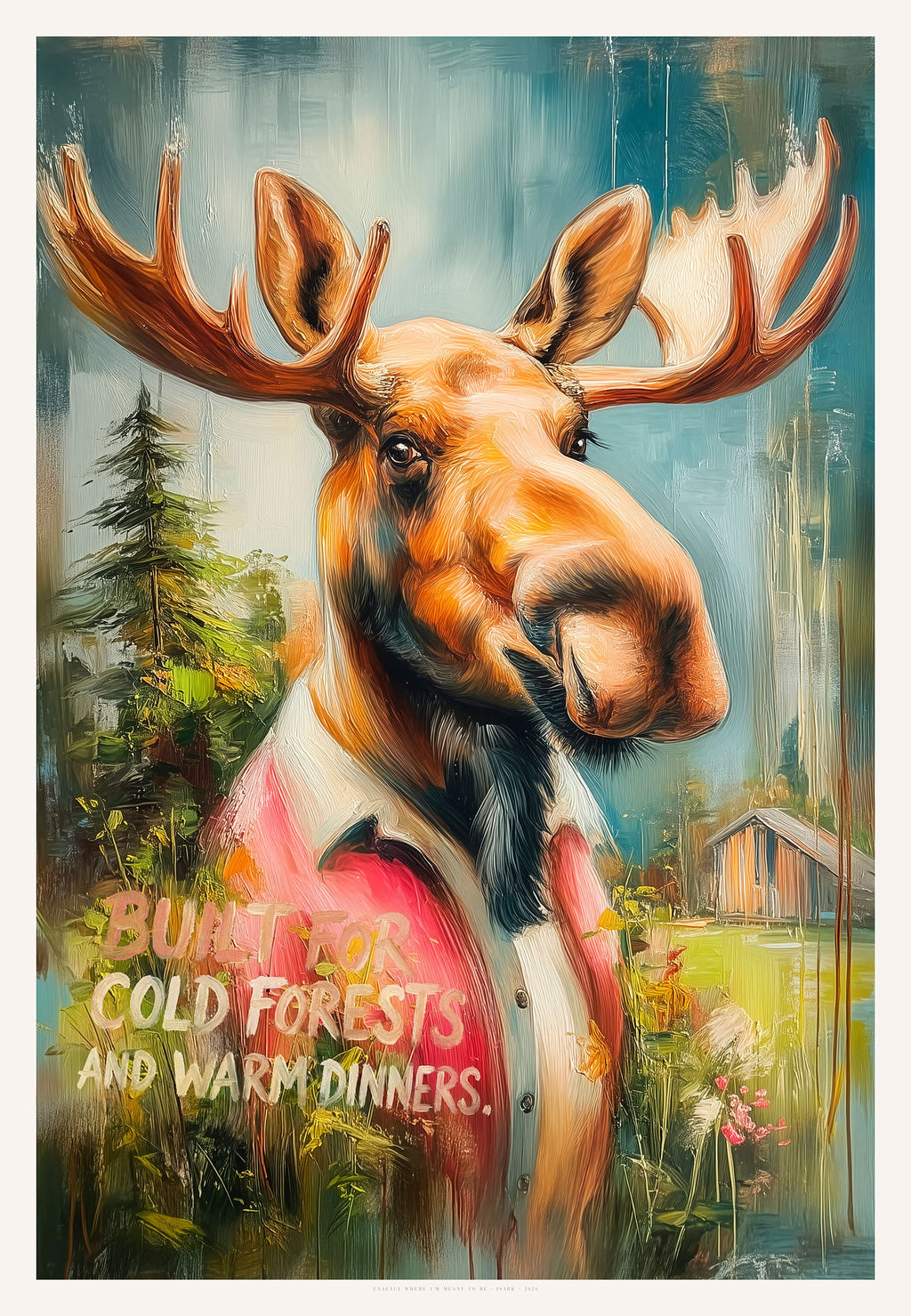 Contemporary art print poster expressing calm presence and belonging, artwork by ISARK