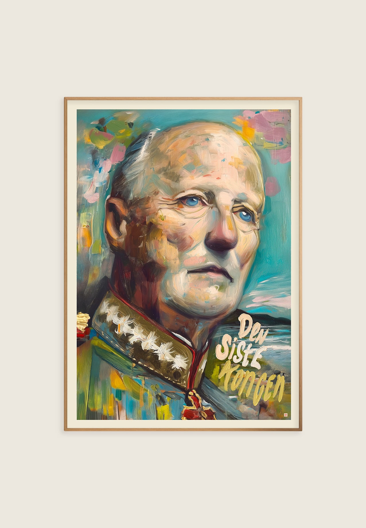 Kunst plakat av kong haralv v av norge. oljemaleri i moderne samtidskunst stil. av ISARK