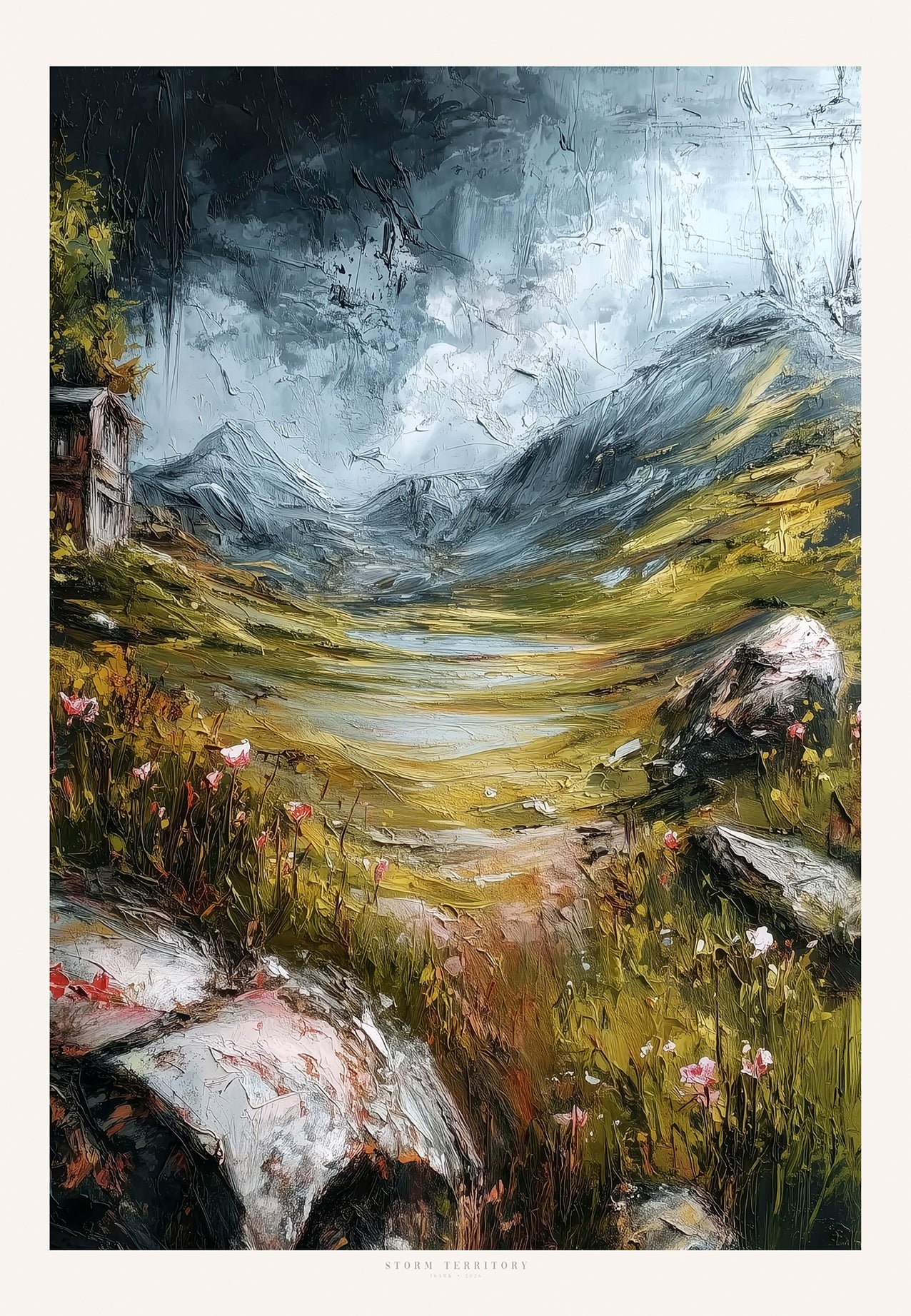 Storm Territory I kunsttrykk fra ISARK med åpent nordisk landskap og mykt lys